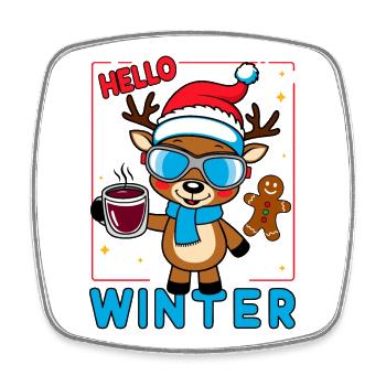 Cute Reindeer - Square fridge magnet - white - Front
