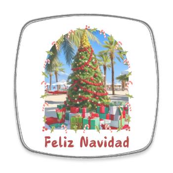 Feliz Navidad - spanische Weihnachten - Viereckiger Kühlschrankmagnet - Weiß - Vorne