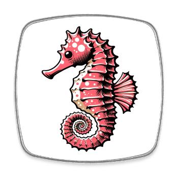 Hippocampe - Magnet carré - blanc - Devant