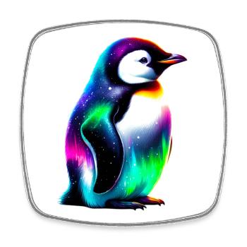 Pinguin - Viereckiger Kühlschrankmagnet - Weiß - Vorne