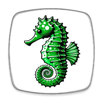 Hippocampe - Magnet carré - blanc - Devant