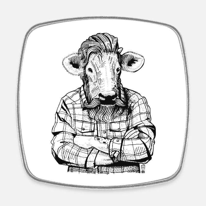 Mister Beef - Square fridge magnet - white