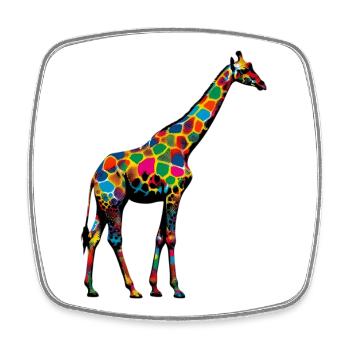 Giraffe - Viereckiger Kühlschrankmagnet - Weiß - Vorne