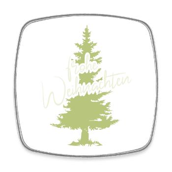 frohe Weihnachten Tanne Wald Baum FIchte Symbol - Viereckiger Kühlschrankmagnet - Weiß - Vorne