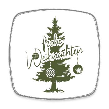 frohe Weihnachten Tanne Fichte Wald Symbol Logo - Viereckiger Kühlschrankmagnet - Weiß - Vorne