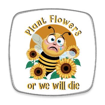 Bienen Retten - Viereckiger Kühlschrankmagnet - Weiß - Vorne