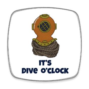 Sein Dive oclock Taucherhelm - Viereckiger Kühlschrankmagnet - Weiß - Vorne