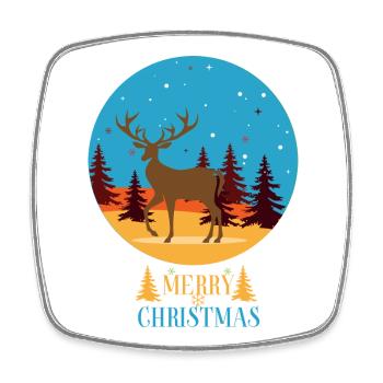 Frohe Weihnachten - Viereckiger Kühlschrankmagnet - Weiß - Vorne