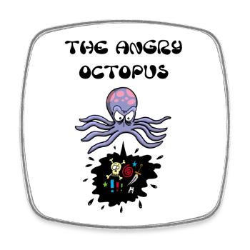 The angry octopus - Square fridge magnet - white - Front