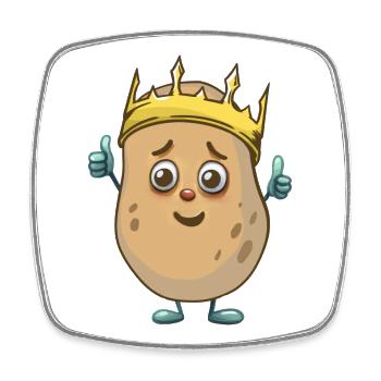 Kartoffel Kartoffeln König Gemüse - Viereckiger Kühlschrankmagnet - Weiß - Vorne
