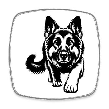 Deutscher schäferhund - Viereckiger Kühlschrankmagnet - Weiß - Vorne