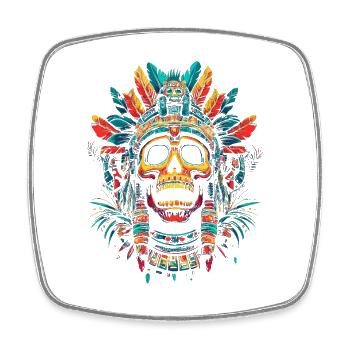 Aztec - Square fridge magnet - white - Front