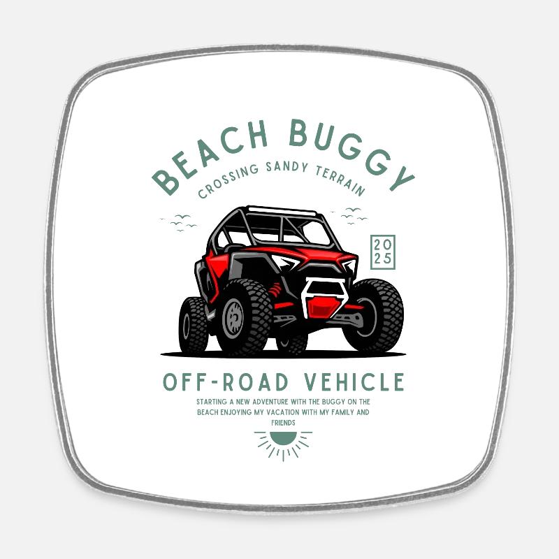 Buggy Strand Buggy Düne Geländewagen - Viereckiger Kühlschrankmagnet - Weiß