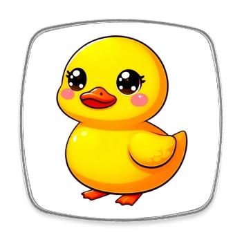 Ente Ente Ente Ente Ente - Viereckiger Kühlschrankmagnet - Weiß - Vorne