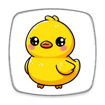 Ente Ente Ente Ente Ente - Viereckiger Kühlschrankmagnet - Weiß - Vorne