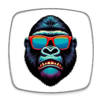 Gorilla - Square fridge magnet - white - Front