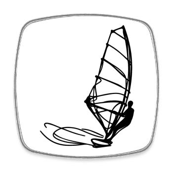 Windsurfing Sketch - Square fridge magnet - white - Front