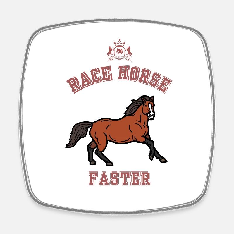 Fumier de cheval de course - Magnet carré - blanc