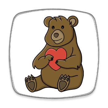 Bear in love - Square fridge magnet - white - Front