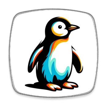 Pingouin - Magnet carré - blanc - Devant