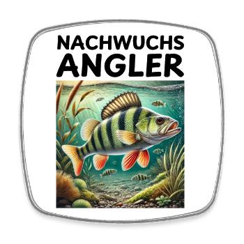 Nachwuchs Angler - Barsch Motiv Angler Kinder - Viereckiger Kühlschrankmagnet - Weiß - Vorne