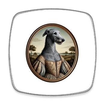 Portrait of Irish Wolfhound Amber - Square fridge magnet - white - Front