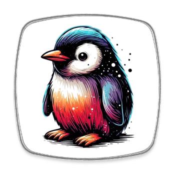Pingouin - Magnet carré - blanc - Devant