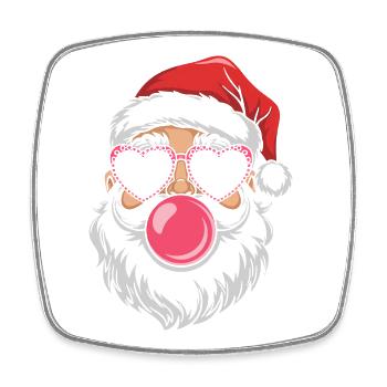 Cool Santa Weihnachten Trendy Lustig - Viereckiger Kühlschrankmagnet - Weiß - Vorne