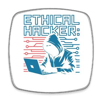 Ethical Hacker - Square fridge magnet - white - Front