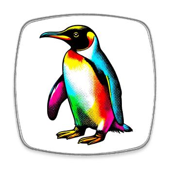 Pingouin - Magnet carré - blanc - Devant