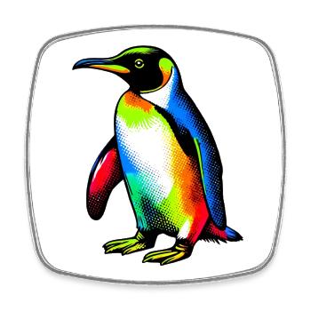 Pingouin - Magnet carré - blanc - Devant