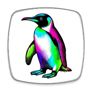 Pinguin - Viereckiger Kühlschrankmagnet - Weiß - Vorne