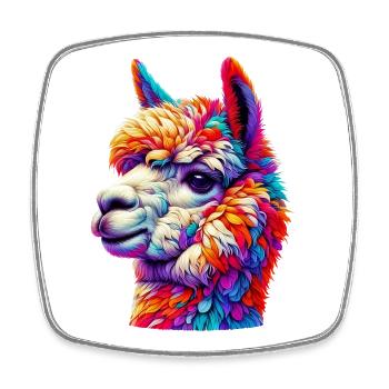 Alpaca - Square fridge magnet - white - Front