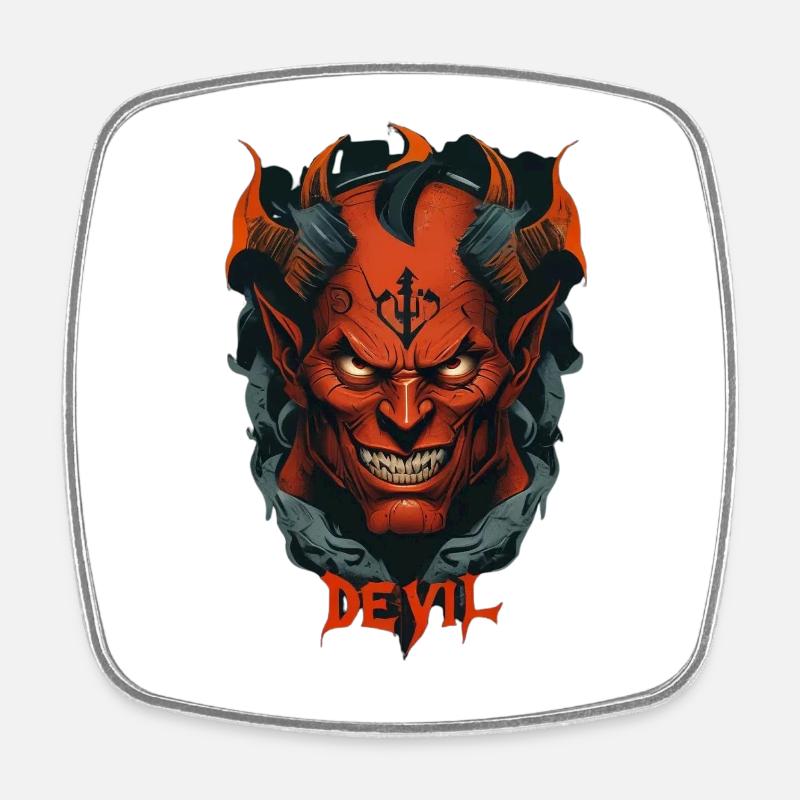 Devil - Magnet carré - blanc
