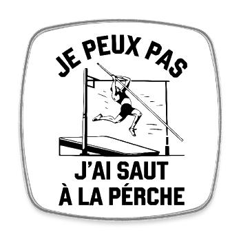 I Can't I Pole Vault Funny Pole Vault - Square fridge magnet - white - Front