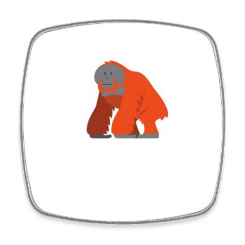 Der Weise Orang-Utan - Viereckiger Kühlschrankmagnet - Weiß - Vorne