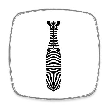 Zebra with Unique Stripes - Square fridge magnet - white - Front