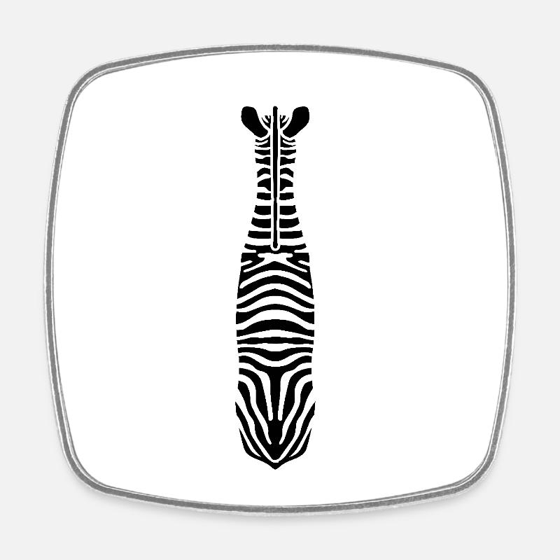 Zebra with Unique Stripes - Square fridge magnet - white