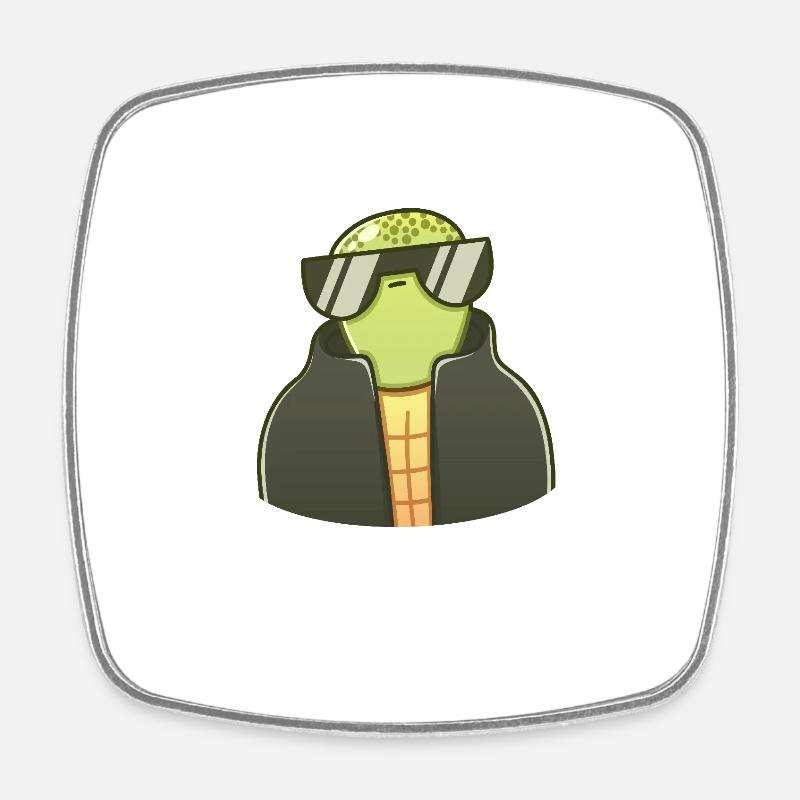 Calm Turtle - Square fridge magnet - white