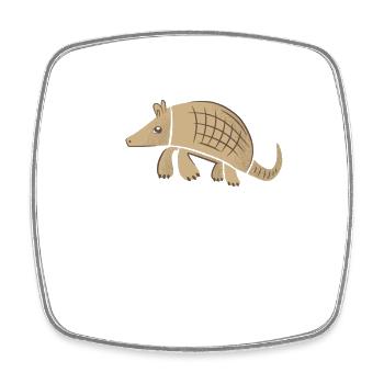 Armored Armadillo - Square fridge magnet - white - Front