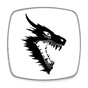 Attaque du dragon noir - Magnet carré - blanc - Devant