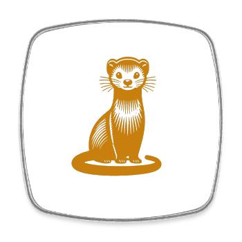 Intrepid mongoose - Square fridge magnet - white - Front