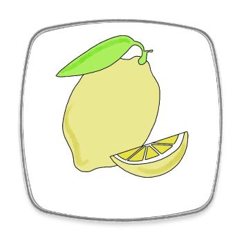 Lemon, yellow - Square fridge magnet - white - Front