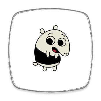 Tropischer Tapir - Viereckiger Kühlschrankmagnet - Weiß - Vorne