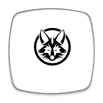 Renard majestueux - Magnet carré - blanc - Devant