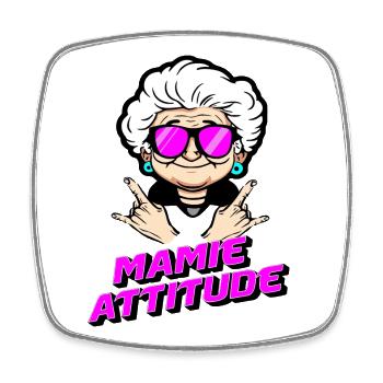 Mamie attitude - Magnet carré - blanc - Devant
