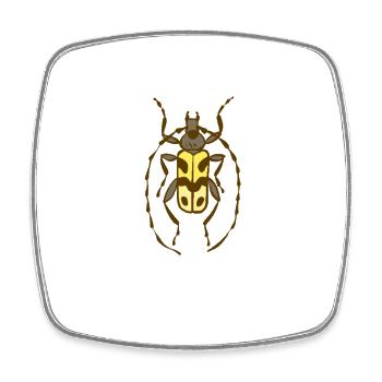 Elegant longhorned - Square fridge magnet - white - Front