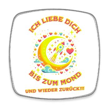 Ich liebe dich bis zum Mond - Viereckiger Kühlschrankmagnet - Weiß - Vorne