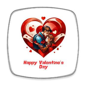 Happy Valentine s Day - Magnet carré - blanc - Devant