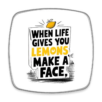 Make a Face - Viereckiger Kühlschrankmagnet - Weiß - Vorne